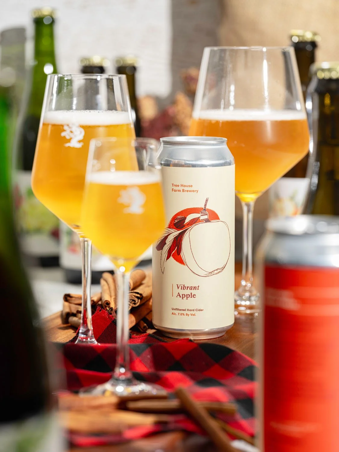 Vibrant, our flagship cider, is on draft and in cans to go at the farm today.

We source both native and locally grown apples and juice them on our vintage press; you can take a peek at this wondrous machine right inside our rustic tap room. 

Even u