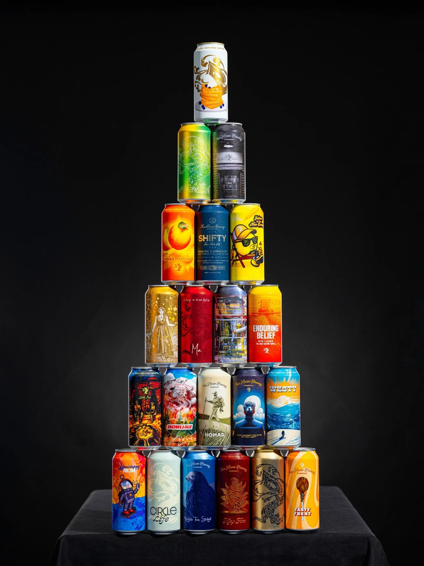 This fancy can tower is just the tip of the proverbial beverage iceberg.

#happytreehousegiving