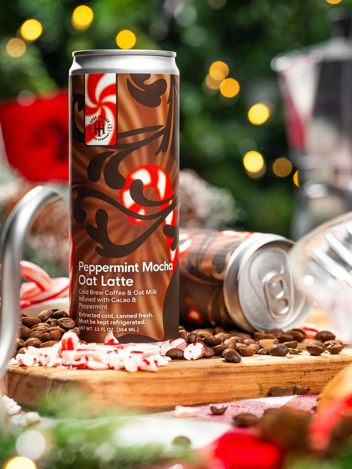 Peppermint Mocha Oat Latte is here to help you embrace the frosty weather!

This unique Tree House beverage is the union of our full-bodied Monochrome concentrate, House-made chocolate syrup, peppermint extract, and creamy oat milk. This product is t