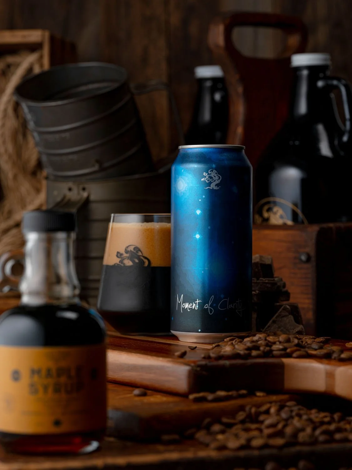 Always seeking: Moments of Clarity.

Moment of Clarity is our decadent Milk Stout brewed with chocolate, dark amber maple syrup, and conditioned on house-roasted coffee.

It tastes like chocolate-covered maple cream candies, and its aroma is a wave o