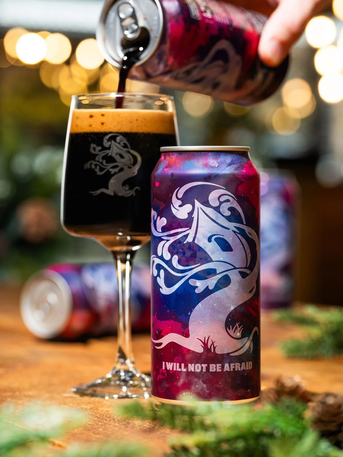 The most stoic of drinks in our lineup. And the most chocolatey!

As 'I Will Not Be Afraid' warms and opens up throughout a session, notes of chocolate, caramel malts, and distinctive coffee blends unfold on the palate.

It's a good time to be a stou