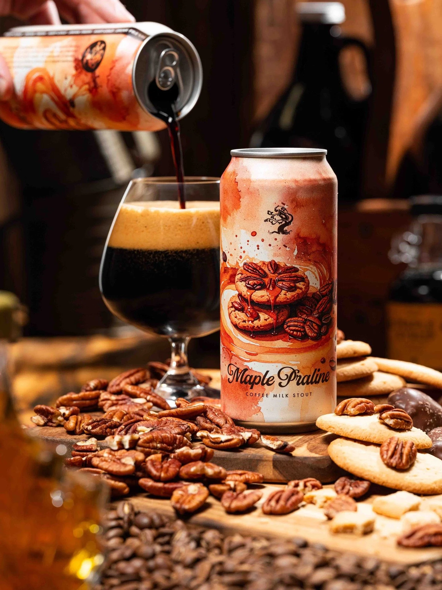 We're in the mood for dessert today.

Maple Praline Stout pours jet black with a creamy head, with aromas of sugar-crusted pecan pie and steaming cups of coffee.

Conditioned on pecans and select coffees, it covers the palate with notes of flaky crus