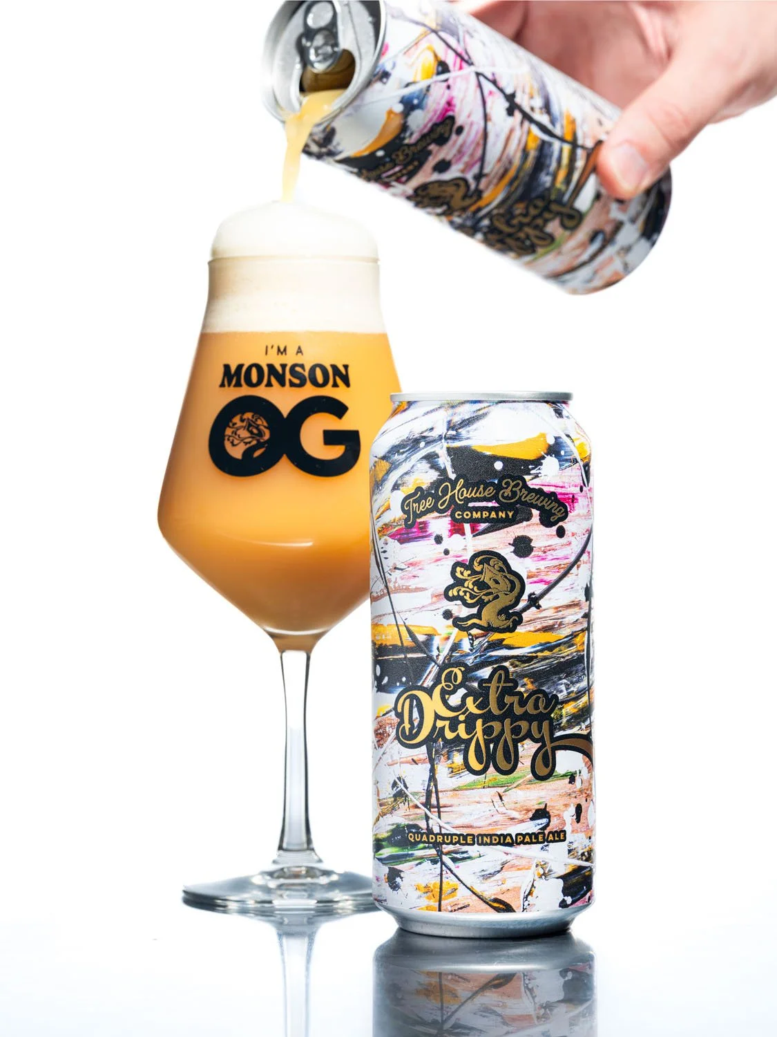 Extra Drippy is a Quadruple IPA crafted with a massive dose of Citra, Nelson, Peacharine, and experimental hop varieties. Notes of mango smoothies, orange gummies, white grape, stone fruit salad, and tangerine juice float above its creamy base. 

Fea