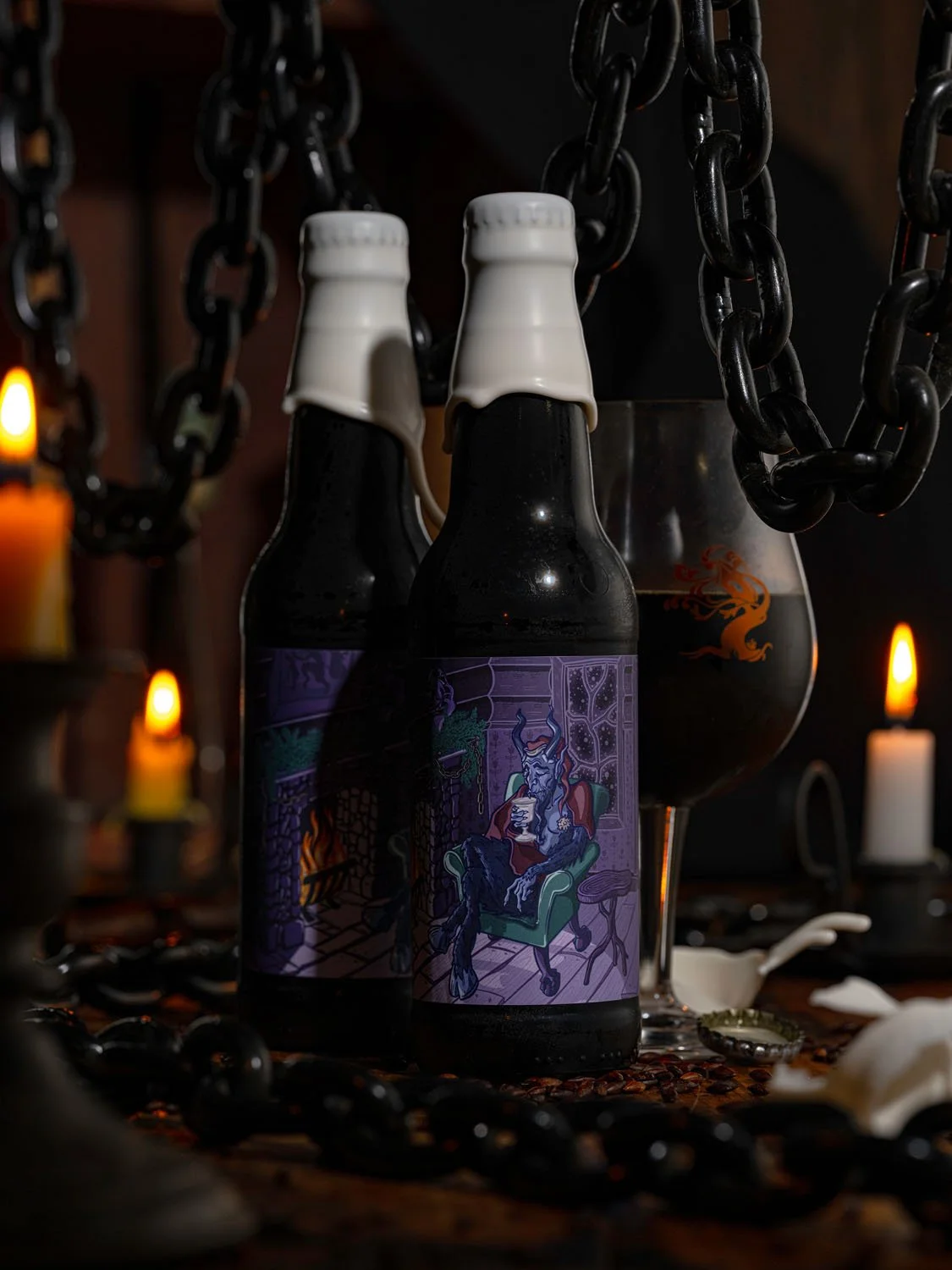 A Winter's Respite is a barrel-aged Barleywine inspired by the mulled wines of the Nordic region known as Gl&ouml;gg. To recreate its traditional flavors, we used a blend of citrus peel and spices atop a unique set of barrels that conjured luscious n