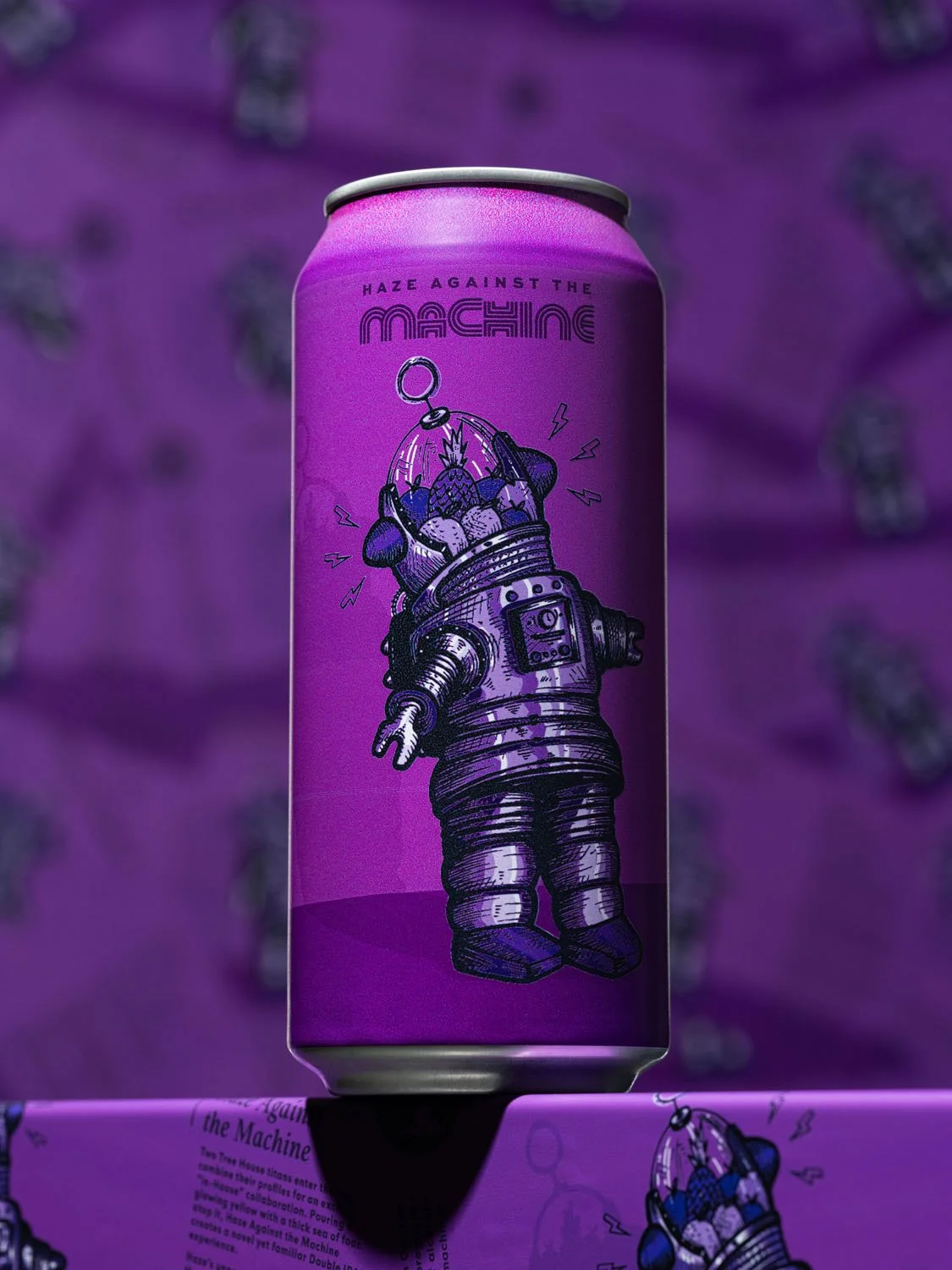 Let's kick this week off with one of our favorite DIPAs of the year.

Haze against the Machine is a mashup of our peachy core beer, Haze, and Juice Machine. It's tropical and sweet while still being hop-saturated to the max.

For a bit of history, it