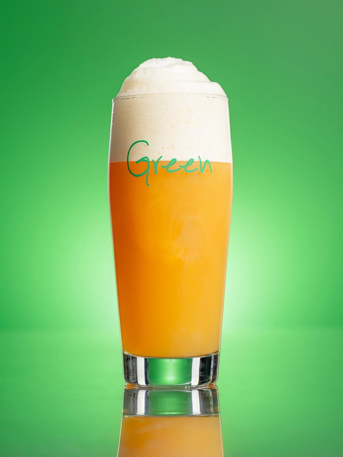 Big glass for a big beer.

These 21 oz glasses will hold all of your Green with room for a fluffy head. Available everywhere today, including online.