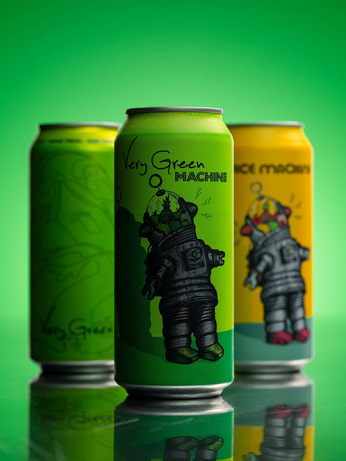 The brew house was exchanging high fives like a NASA control room for this one.

Our favorite robot's battery is charged 🔋 ✅⚡💚.

Very Green Machine is a harmonious union of our amplified Very Green and Juice Machine. Huge tropical notes fill the ai