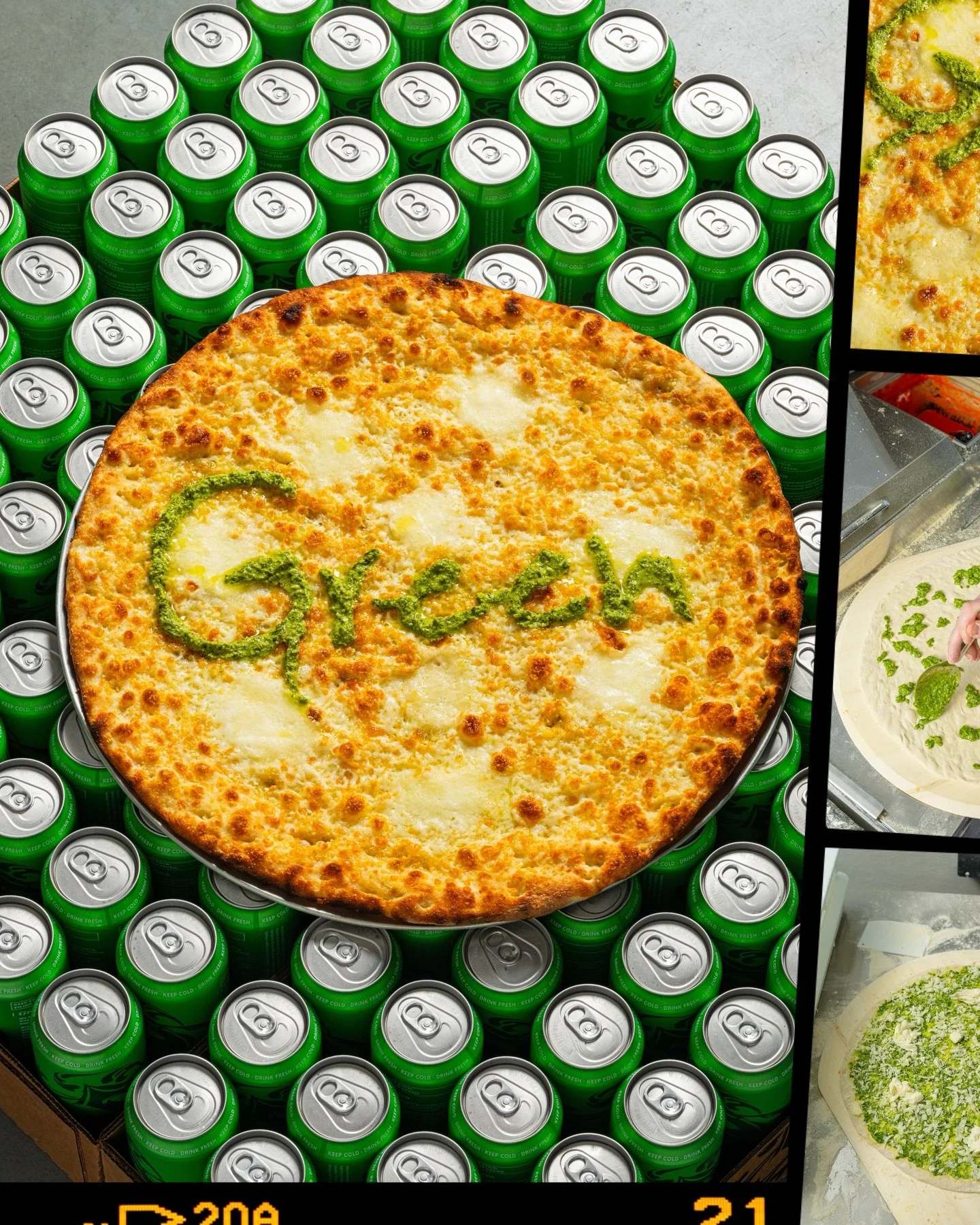 If you haven&rsquo;t heard, the pizza of the month is very Green.

💚📢📢📢

This pesto delight is impossible not to love. Available now in Deerfield, Sandwich, Saratoga, and Tewksbury.