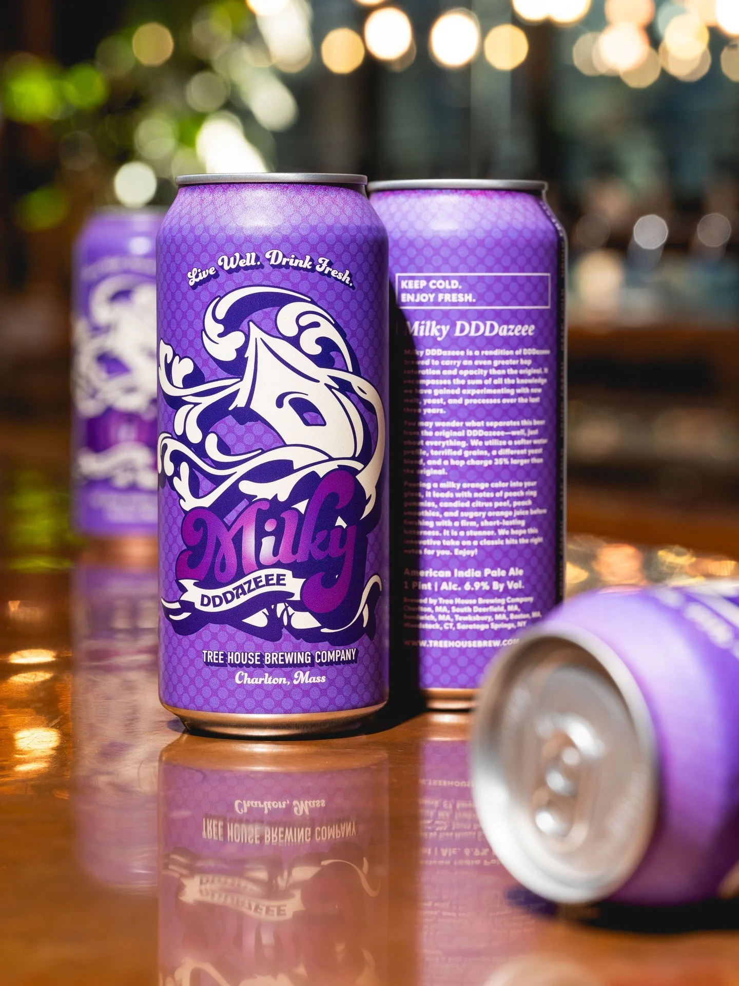 Our Milky series sets its sights on DDDazeee. If you haven't had these creamy, pale renditions of some of our favorite hop bombs, do not sleep on this peachy paradise.

Pouring a milky yellow-orange into your glass, it leads with notes of peach ring 