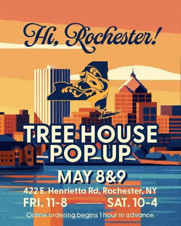 Alright, Rochester friends, our DMs are on the verge of melting, so here's the rub. 

We'll be popping up in your neck of the woods this Friday &amp; Saturday at 422 E. Henrietta Road once again. The ordering page is currently linked at treehousebrew