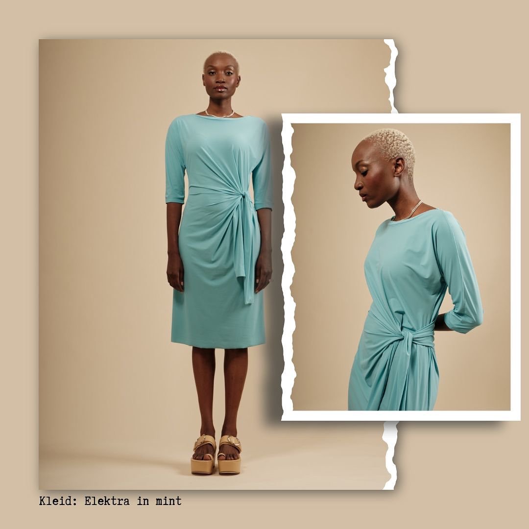 Kleid Elektra in Mint
Mit Wickeldetail an der Seite und halblangen &Auml;rmeln ist es angenehm zu tragen und unkompliziert.

#estomo #kleidpia #mint #slowfashion #minimalismus #fairfashion #chooseyourestomo