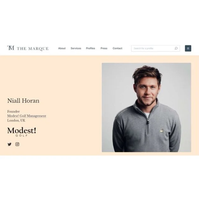 Modest! Sports team up with The Marque, the leading global provider of premium online profiles.