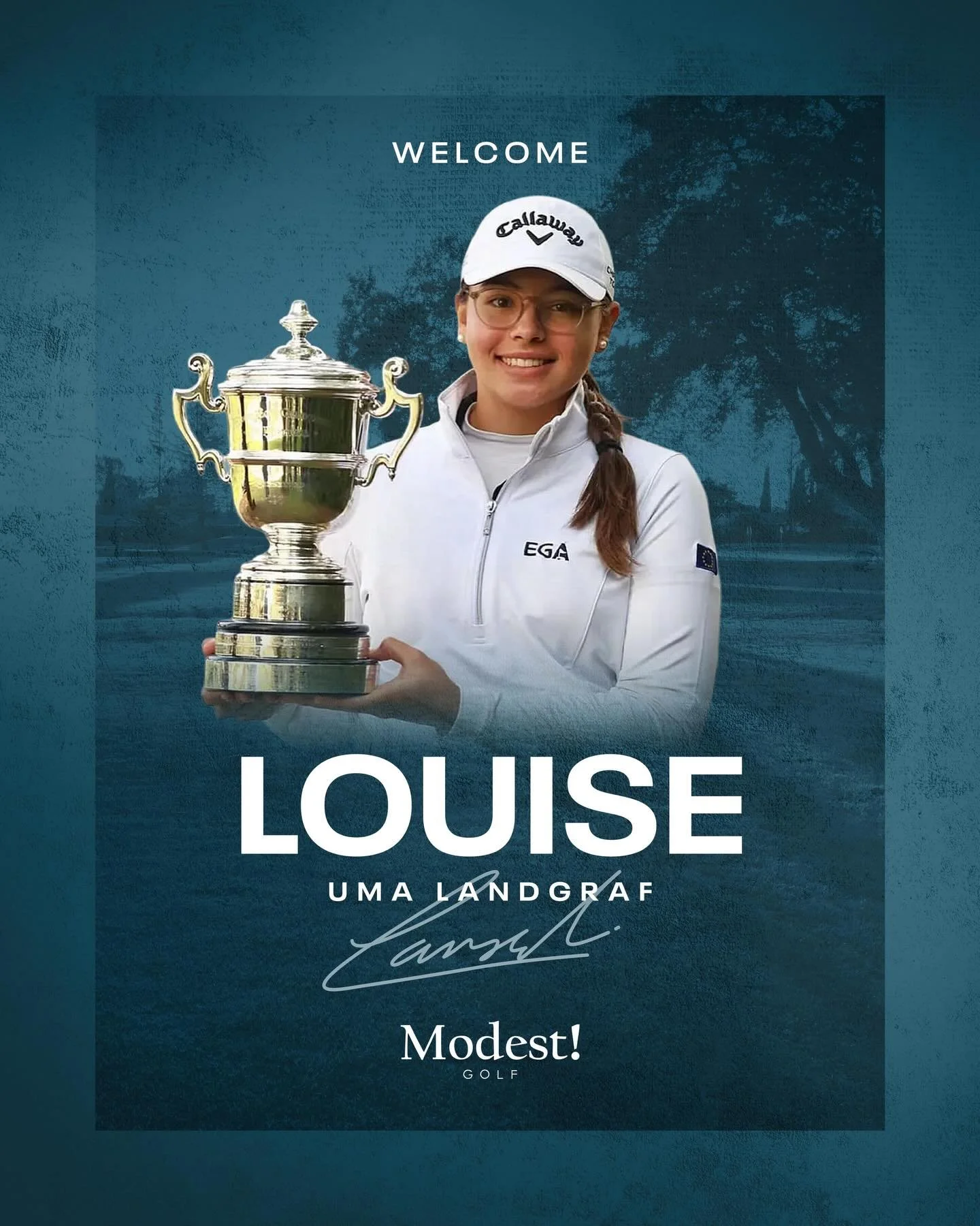 We are delighted to announce the signing of Louise Uma Landgraf as part of the modest golf NIL division. welcome to the team Louise ✍🏼
