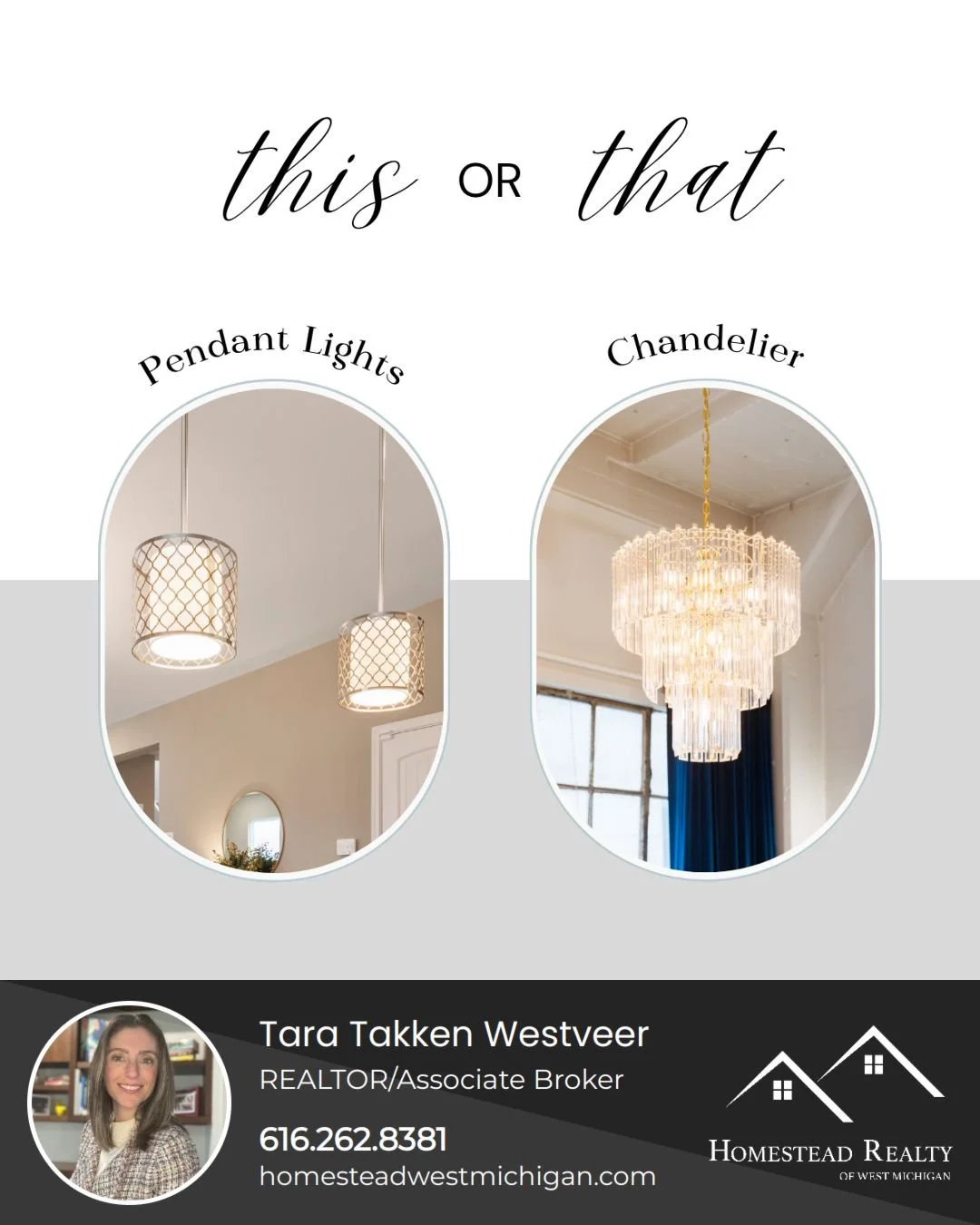 ✨ With countless lighting options available, choosing the perfect fixture for a room can feel overwhelming. 

Do you lean toward the clean, modern vibe of hanging pendants&mdash;or the timeless elegance of a sparkling chandelier? Let me know in the c