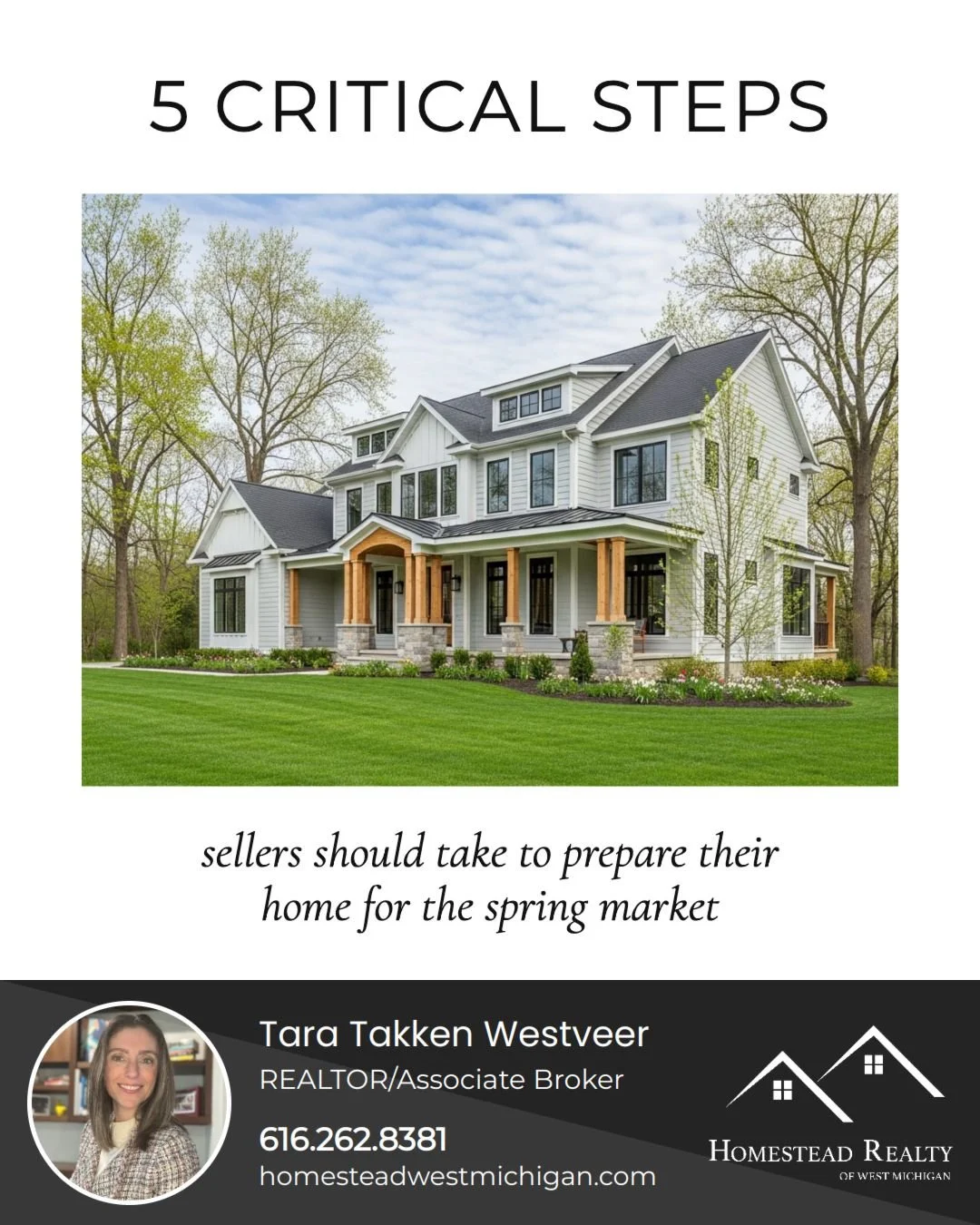 🌸 Ready to make the most of this spring&rsquo;s market? Follow these 5 steps!

1️⃣ Get a competitive market analysis to price your home right.
2️⃣ Declutter and depersonalize so buyers can envision their future here.
3️⃣ Clean thoroughly and mak