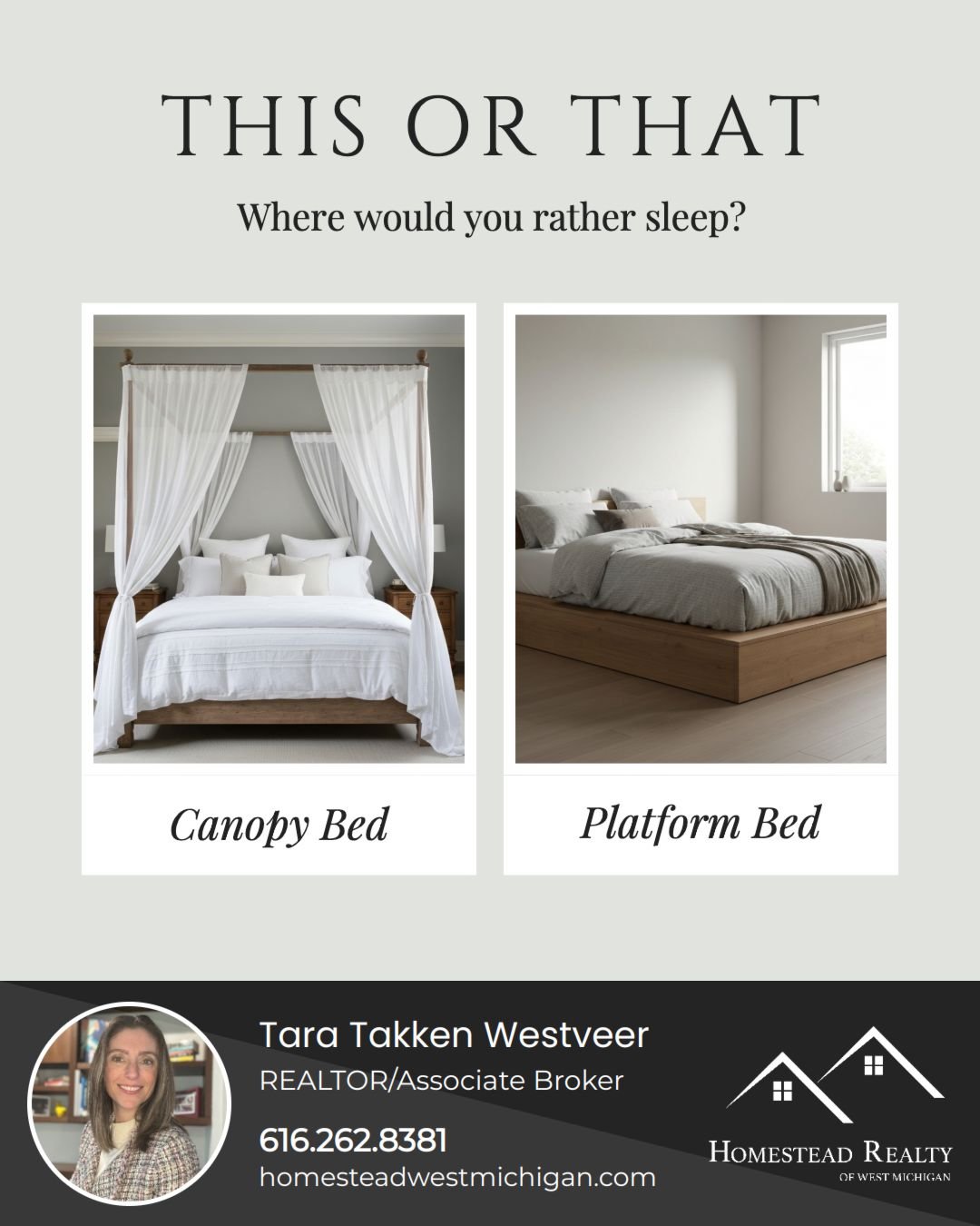 Transforming your bedroom into a dreamy retreat begins with selecting the perfect bed!

When it comes to bed frames, which style captures your heart? Do you lean towards the opulent elegance of a canopy bed, or do you prefer the modern simplicity o