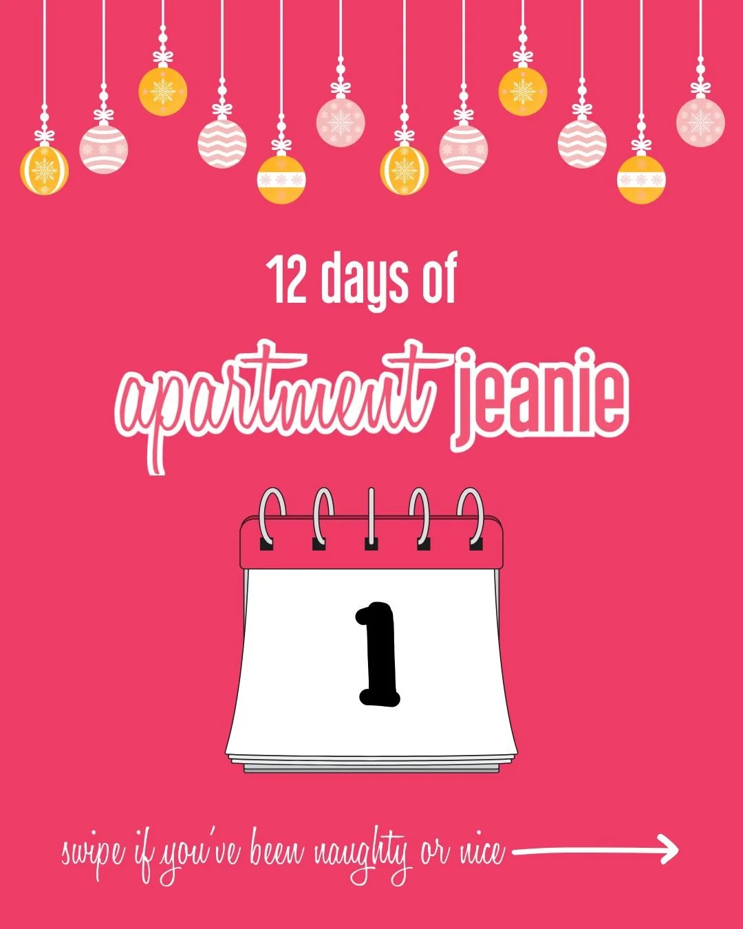 It&rsquo;s the 1️⃣2️⃣ days of apartmentjeanie 🎁

We&rsquo;re reflecting and celebrating 
🔴 the marvelous make-overs
🟡 the outstanding organization opportunities 
🟢 the amazing art hangings
⚪️ the wonderful and sometimes wacky wallpaper installati