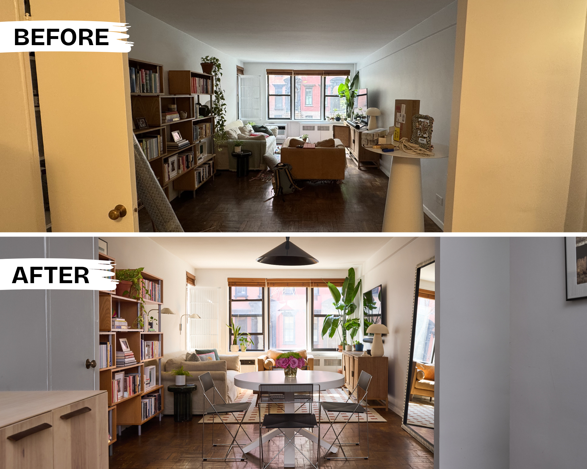 Gramercy Park, New York City 1 bedroom apartment view of living room from entry