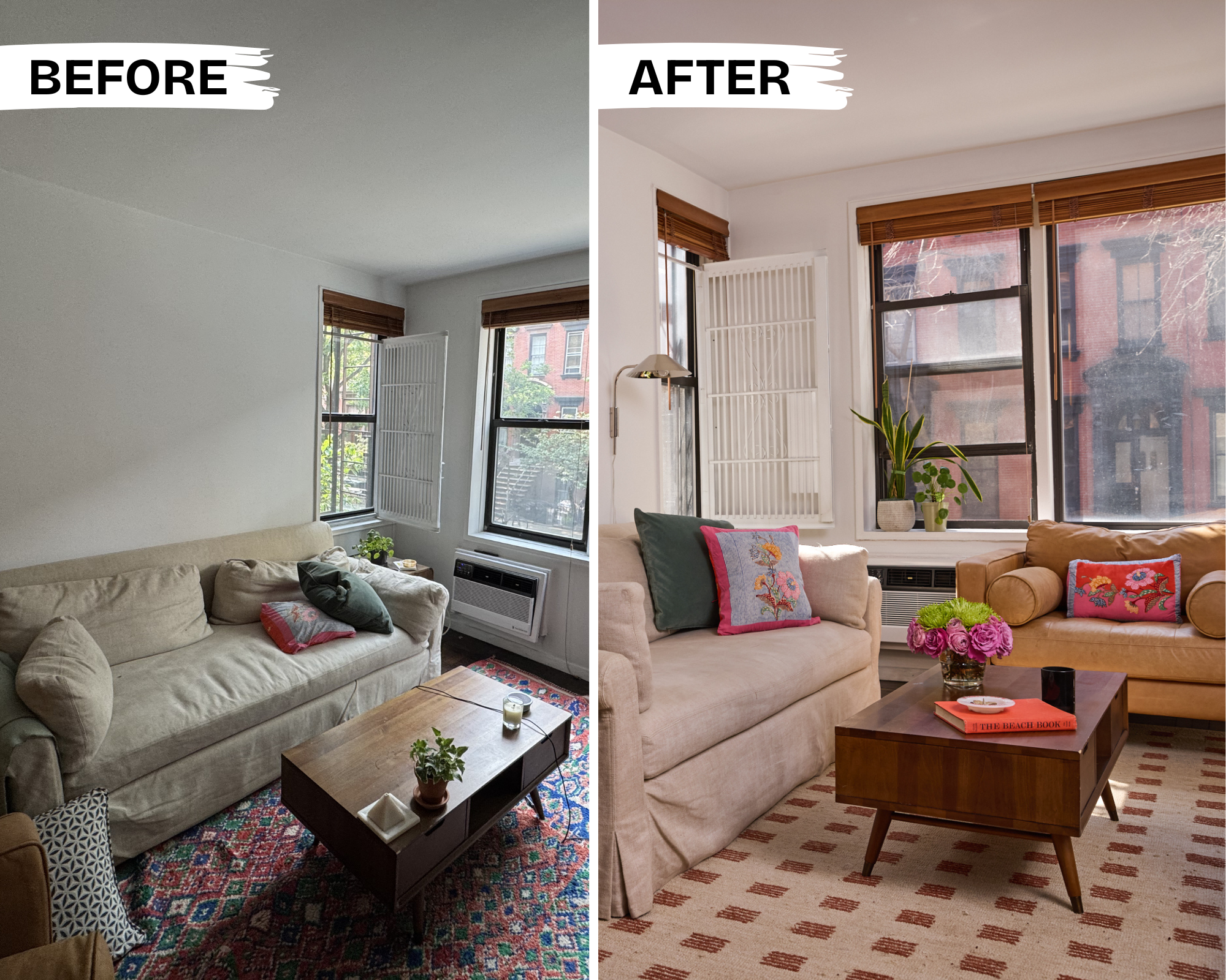 before + after: the only thing that changed was the rug and the change is dramatic.