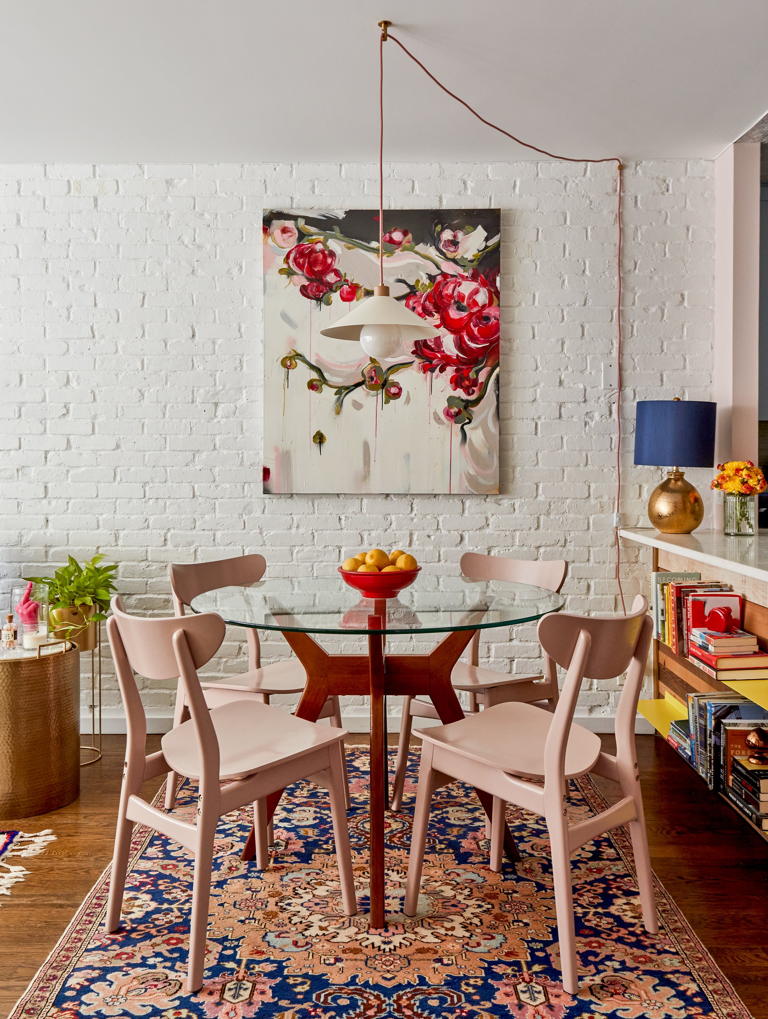 dining nook calm yet colorful