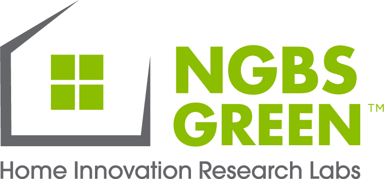 Logo for NGBS Green, featuring a stylized window and the text "NGBS Green" with the tagline "Home Innovation Research Labs".