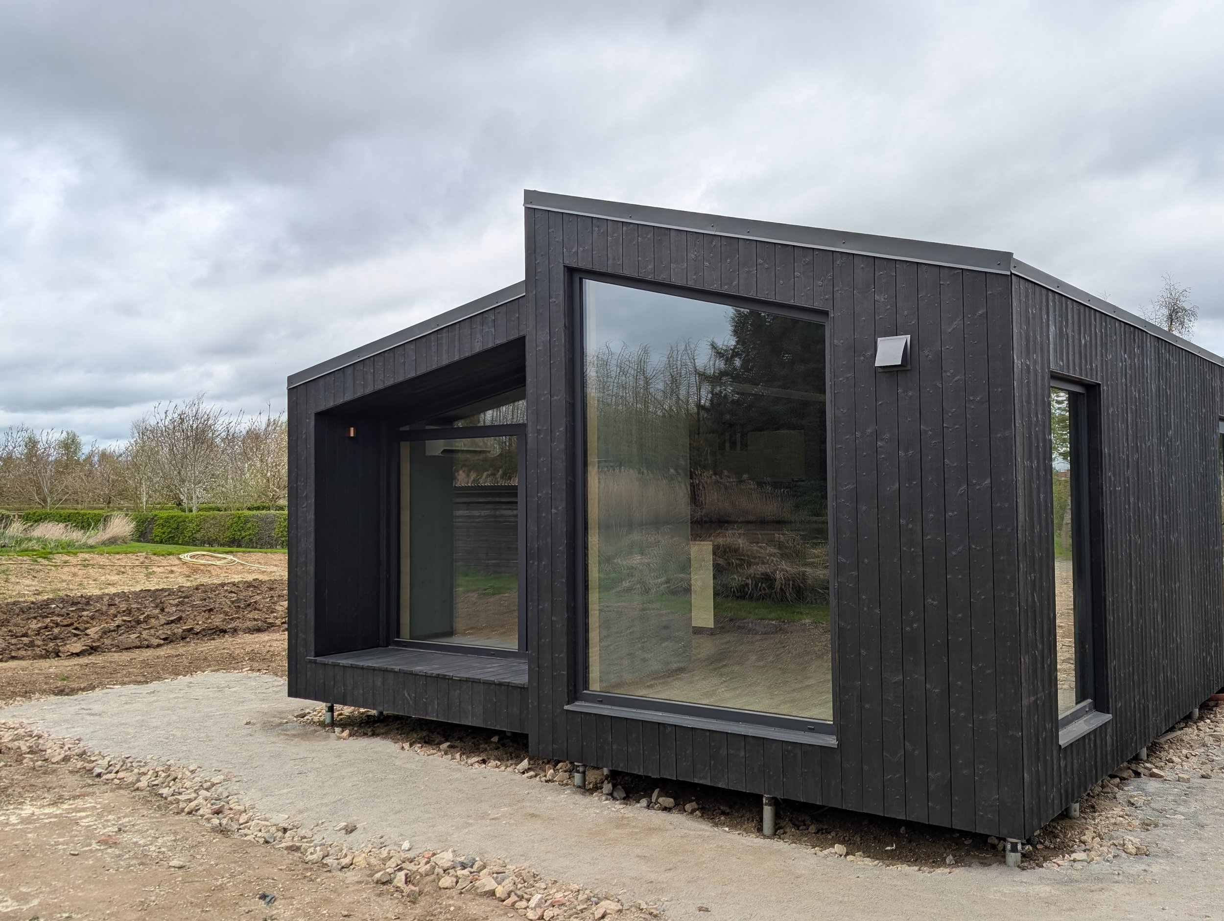 A luxury starling Lodge built for a fishery