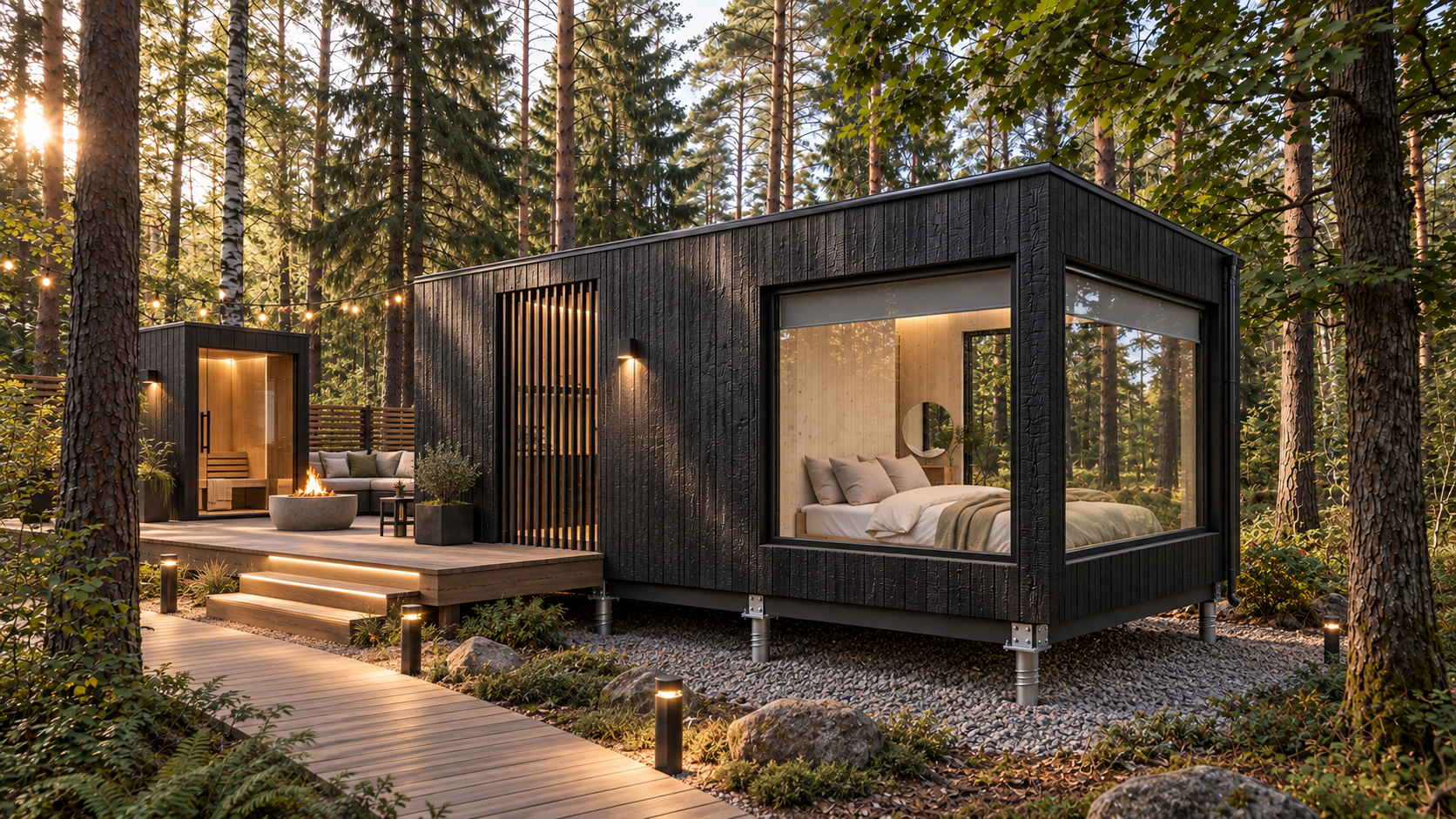 year round luxury cabin accommodation designed for UK winter