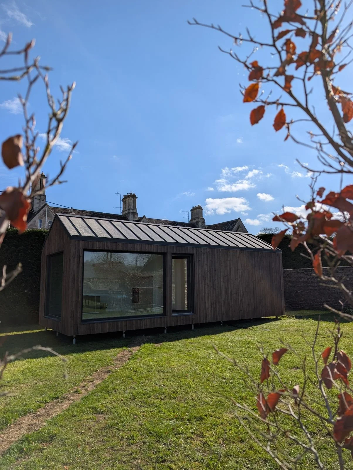 Skylark Slimline Lodge in the Cotswolds with Charred Sugi Ban Cladding