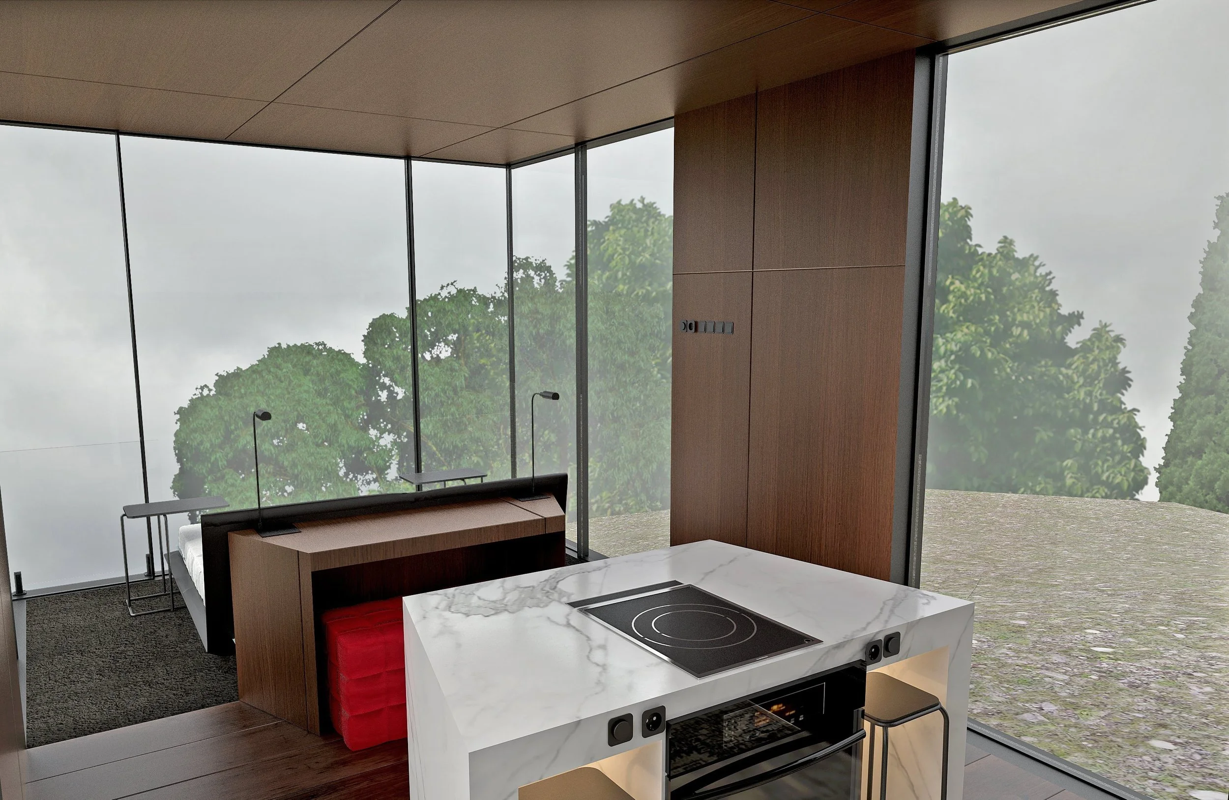 Glass Cabin Interior View