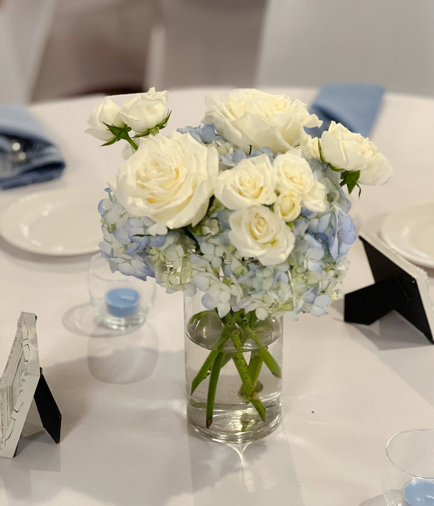 Blue hydrangea aspen snowflake cylinder.jpg