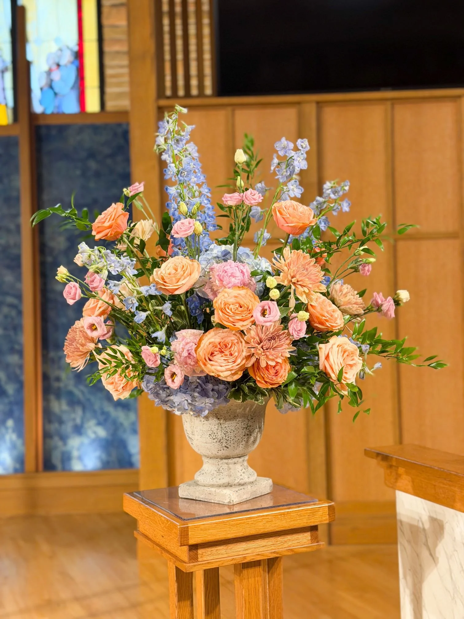 Peach blue pink ceremony urn.jpg