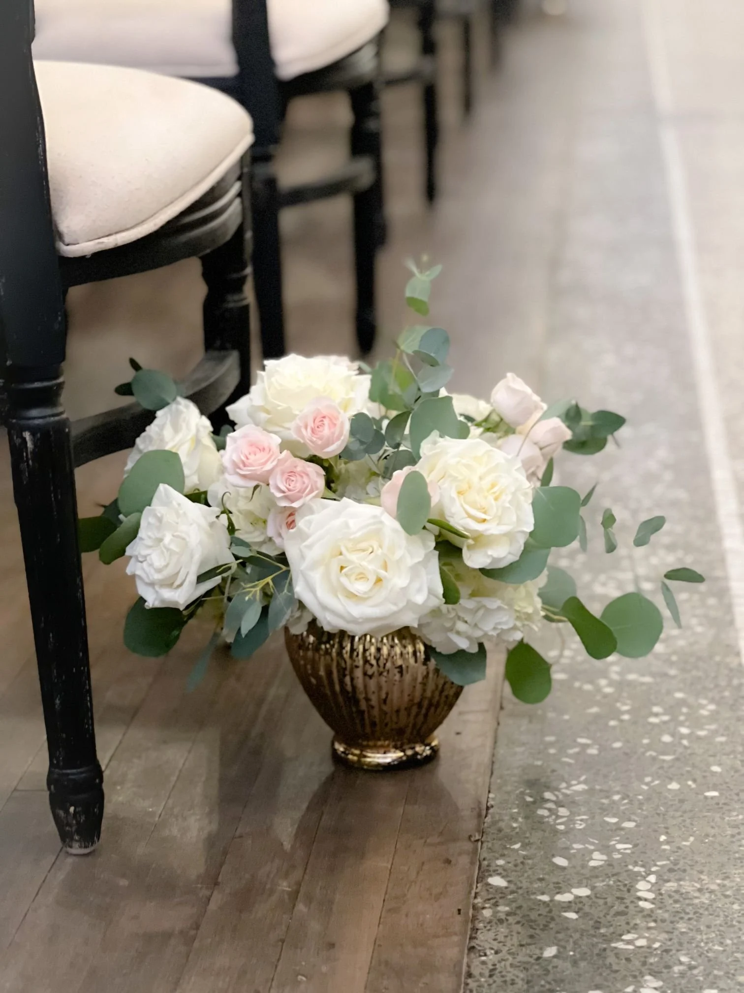 Gold vase white blush chair bouquet.jpg