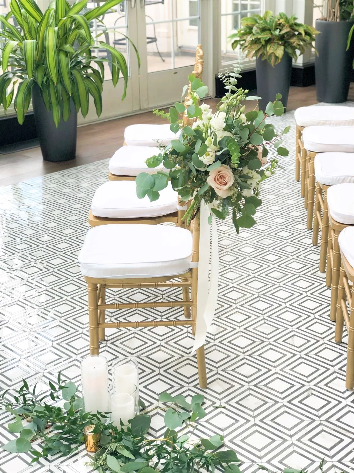 Chair and Pew Bouquets