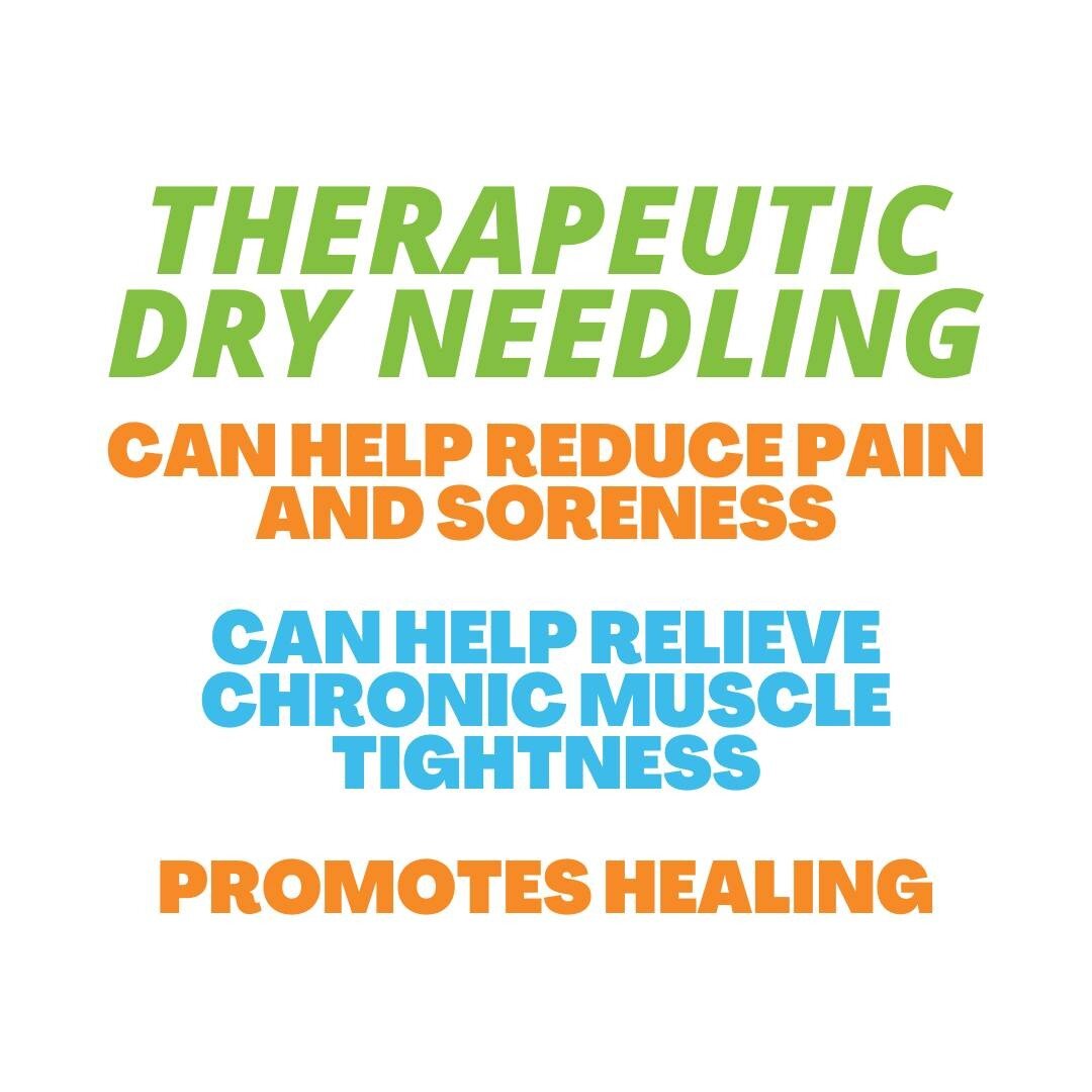 Therapeutic Dry Needling:
can help reduce pain and soreness🧡
can help relieve chronic muscle tightness💙
promotes healing🧡