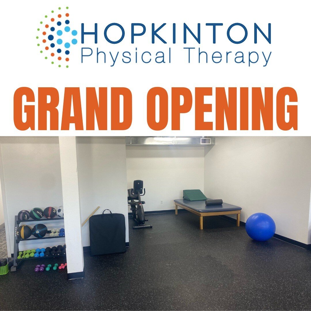 Today is the Grand Opening of our new Physical Therapy clinic in Hopkinton! Give us a call at (508) 625-1147. 💙🎉 @hopkintonpt