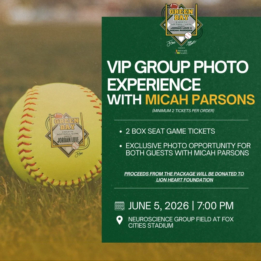 We&rsquo;ve officially added a VIP Photo Experience with Micah Parsons to the lineup. This package includes a photo opportunity and two box seats for the game, with proceeds benefiting the incredible work of the Lion Heart Foundation.

Please note th