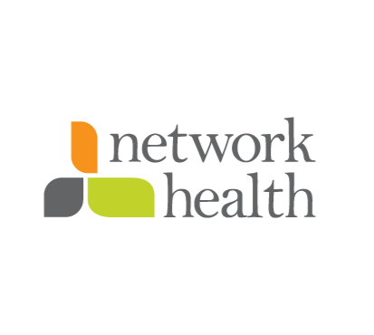 Network Health logo with stylized letters and colorful shapes