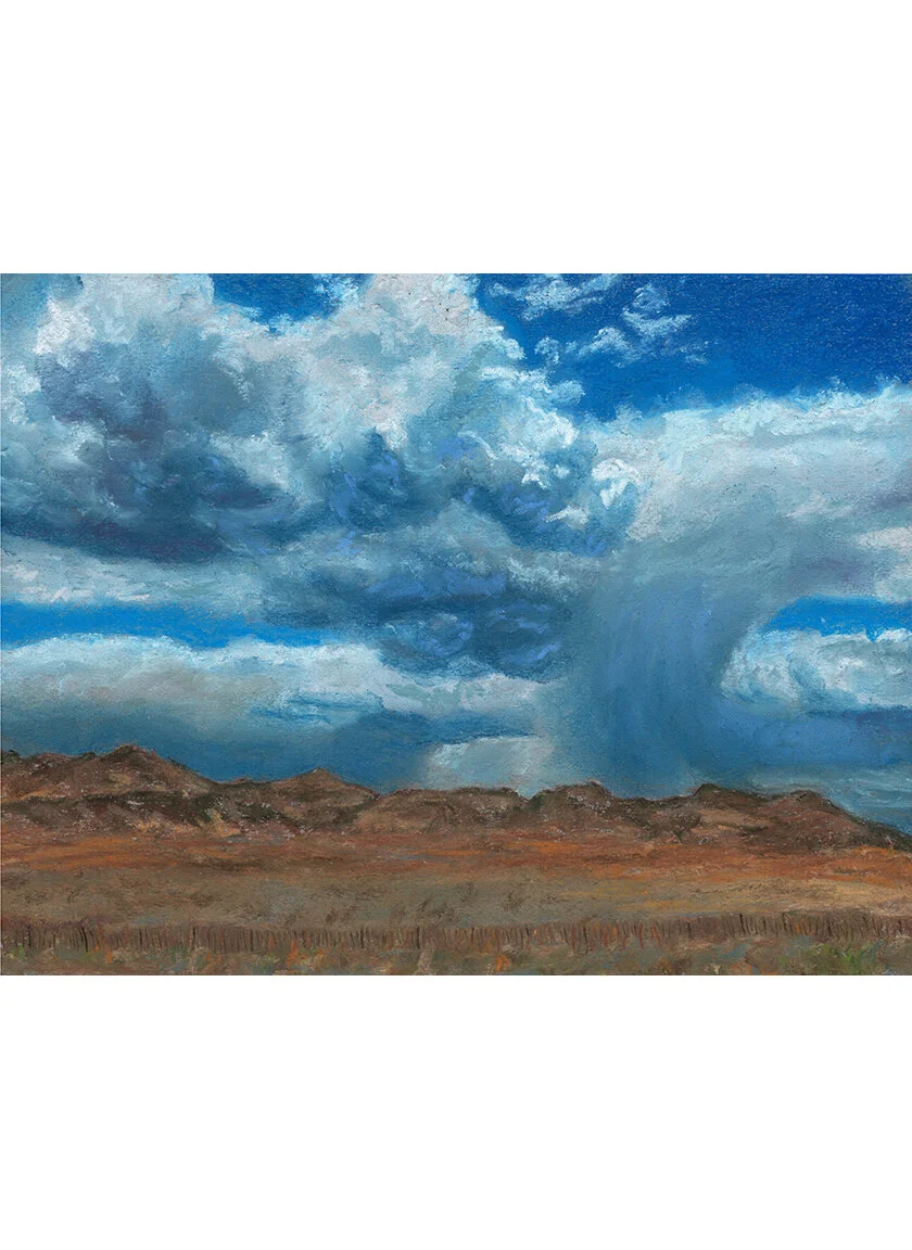 A museum-quality fine art print of a stormy sky in the San Luis Valley near Del Norte, CO