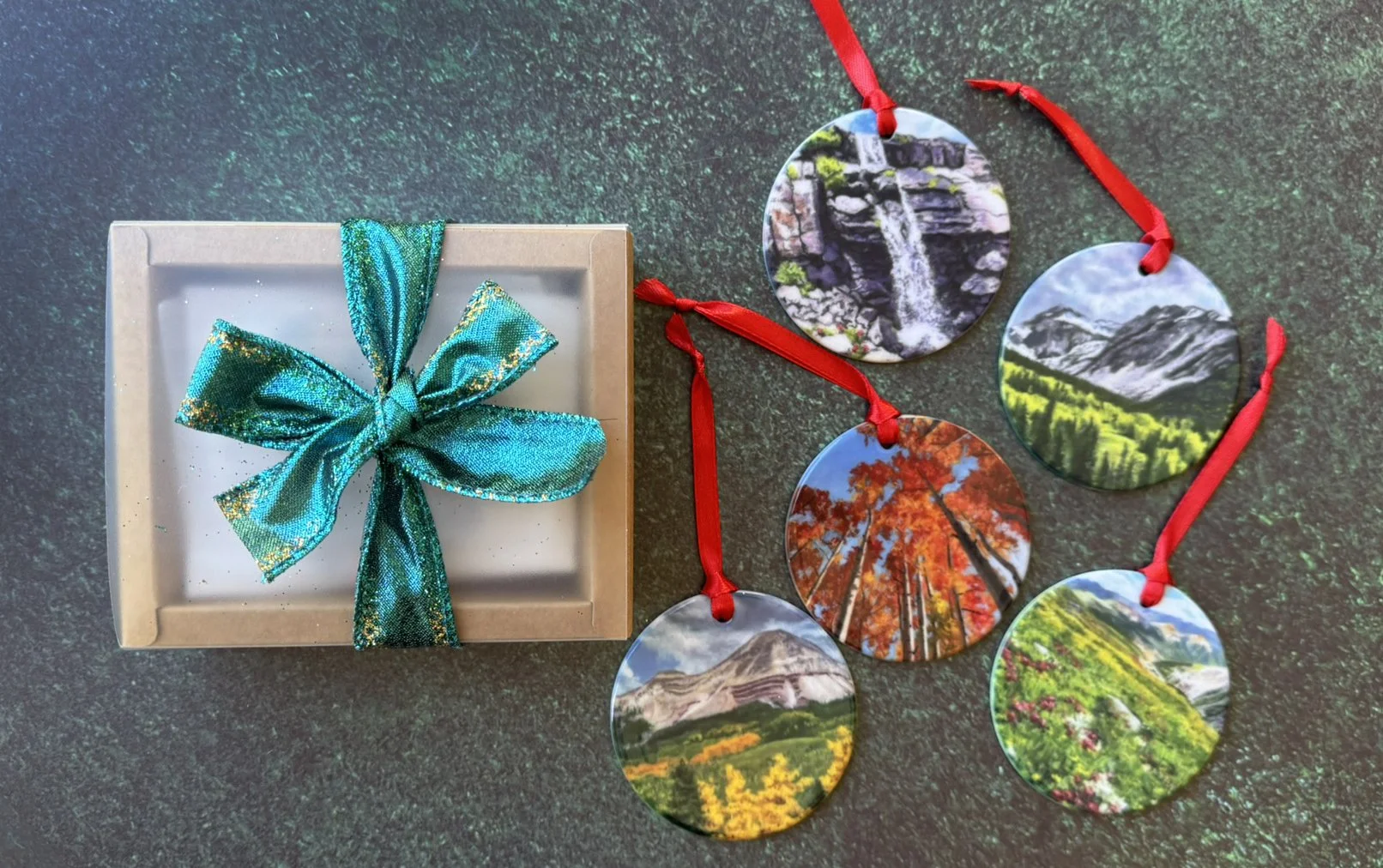 Set of 5 Ceramic Colorado Landscape Ornaments 2026