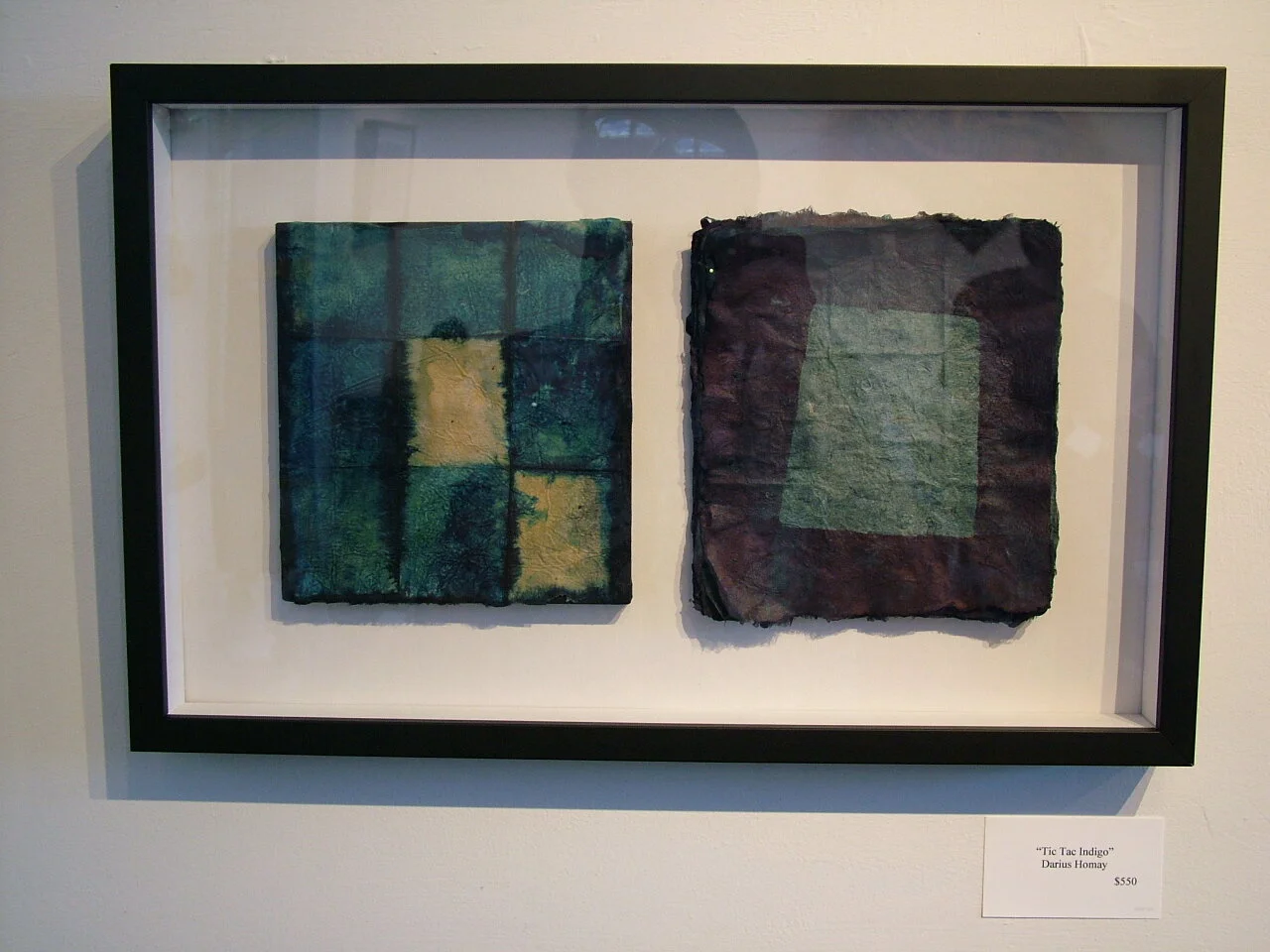 Kozo and indigo on board, 11" high by 5" wide, 2006