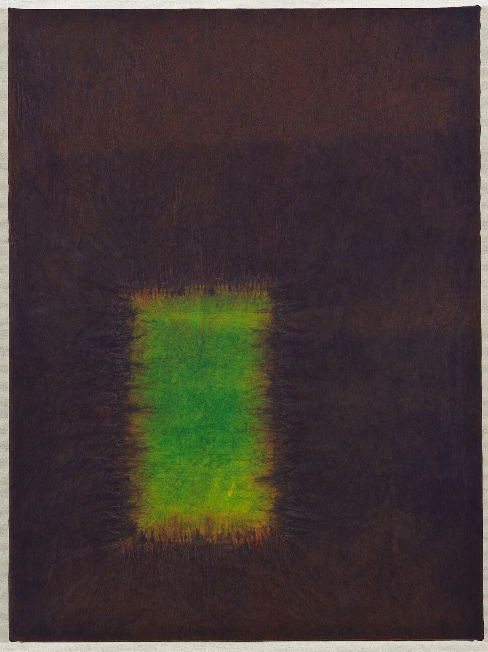 Window, Shibori and indigo and fiber reactive dye on silk, 4' high x 3' wide, 2011
(photo: Scott Kubo)
Click the image to see detail photos