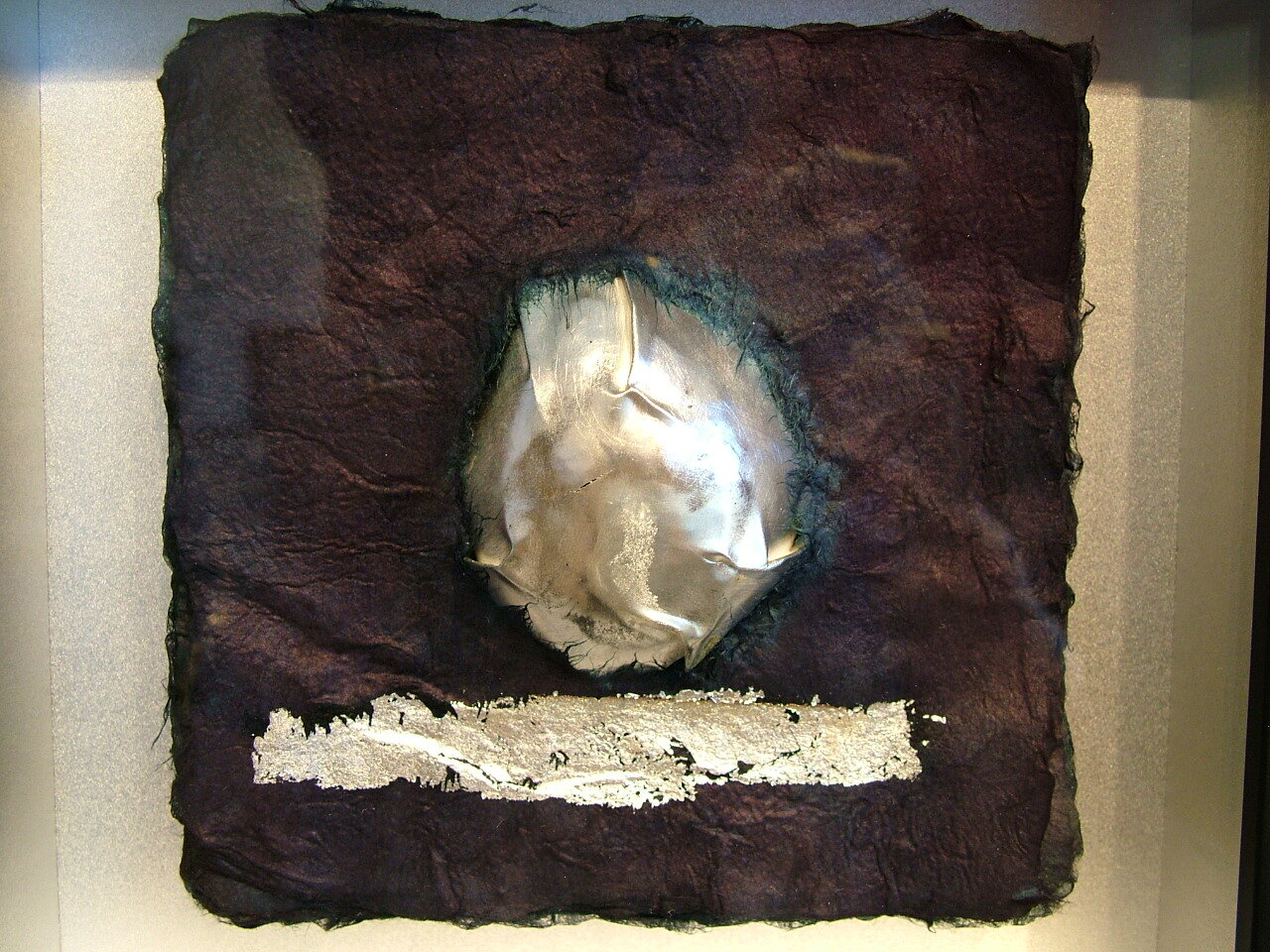 Kozo, silver and silver leaf, 5" high x 5" wide x 2" deep, 2006
