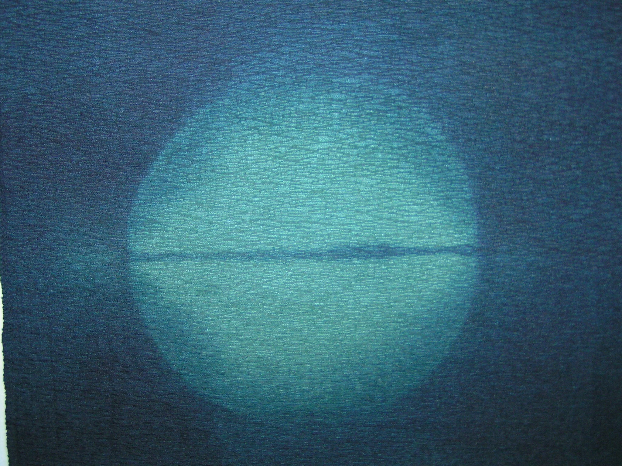Green Moon Noren (detail), Shibori, indigo and fiber-reactive dye on Japanese silk crepe (chairmen), 36" high x 36" wide