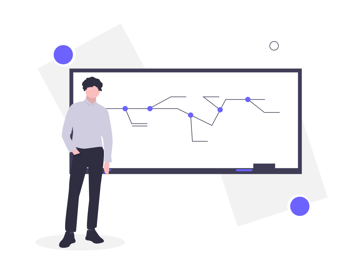 A tutor tutoring with a whiteboard - happy from enjoying the advantages of tutoring