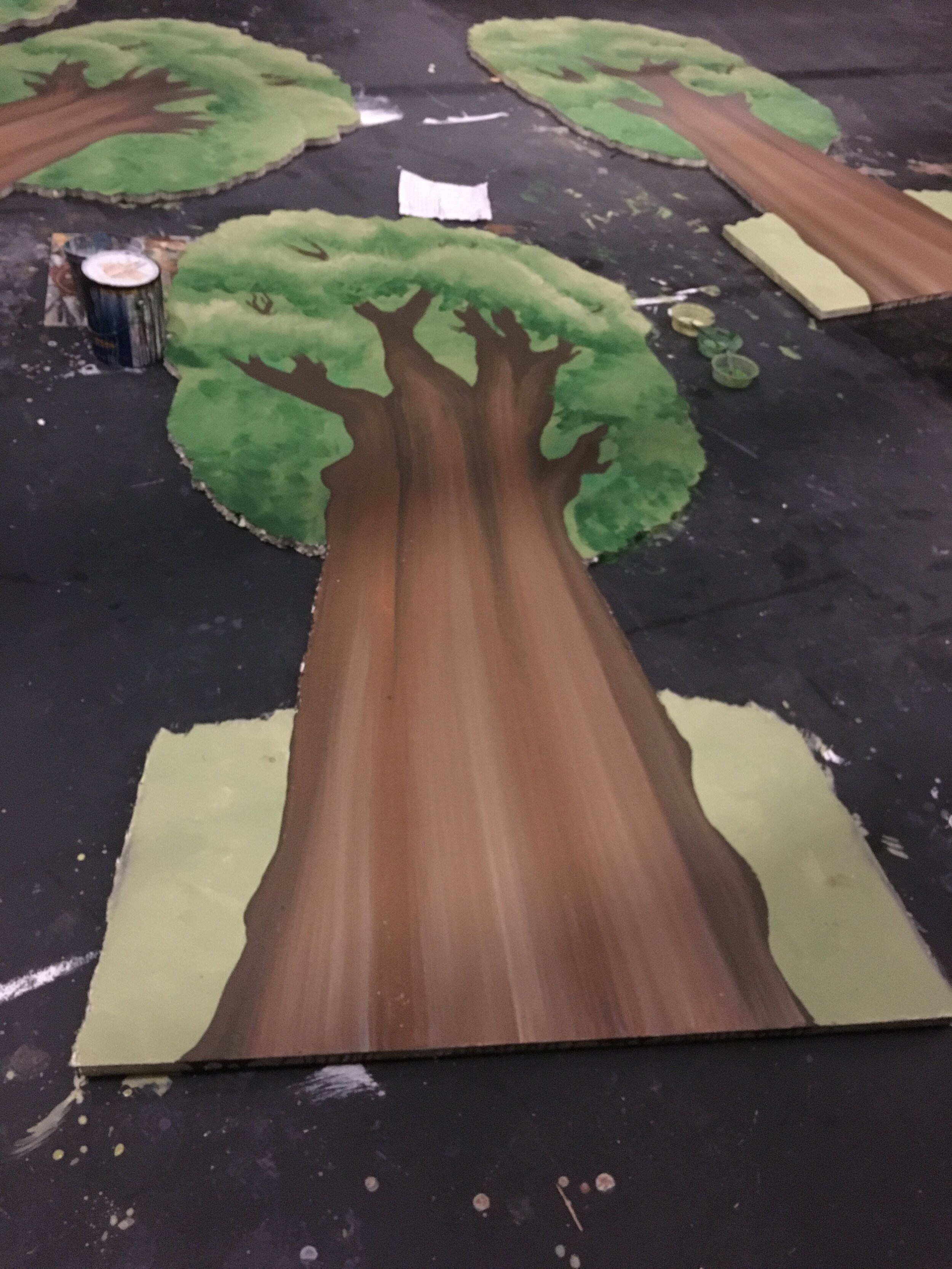 The Addams Family, Georgia Repertory Theatre 2019, Central Park Tree Props (process)