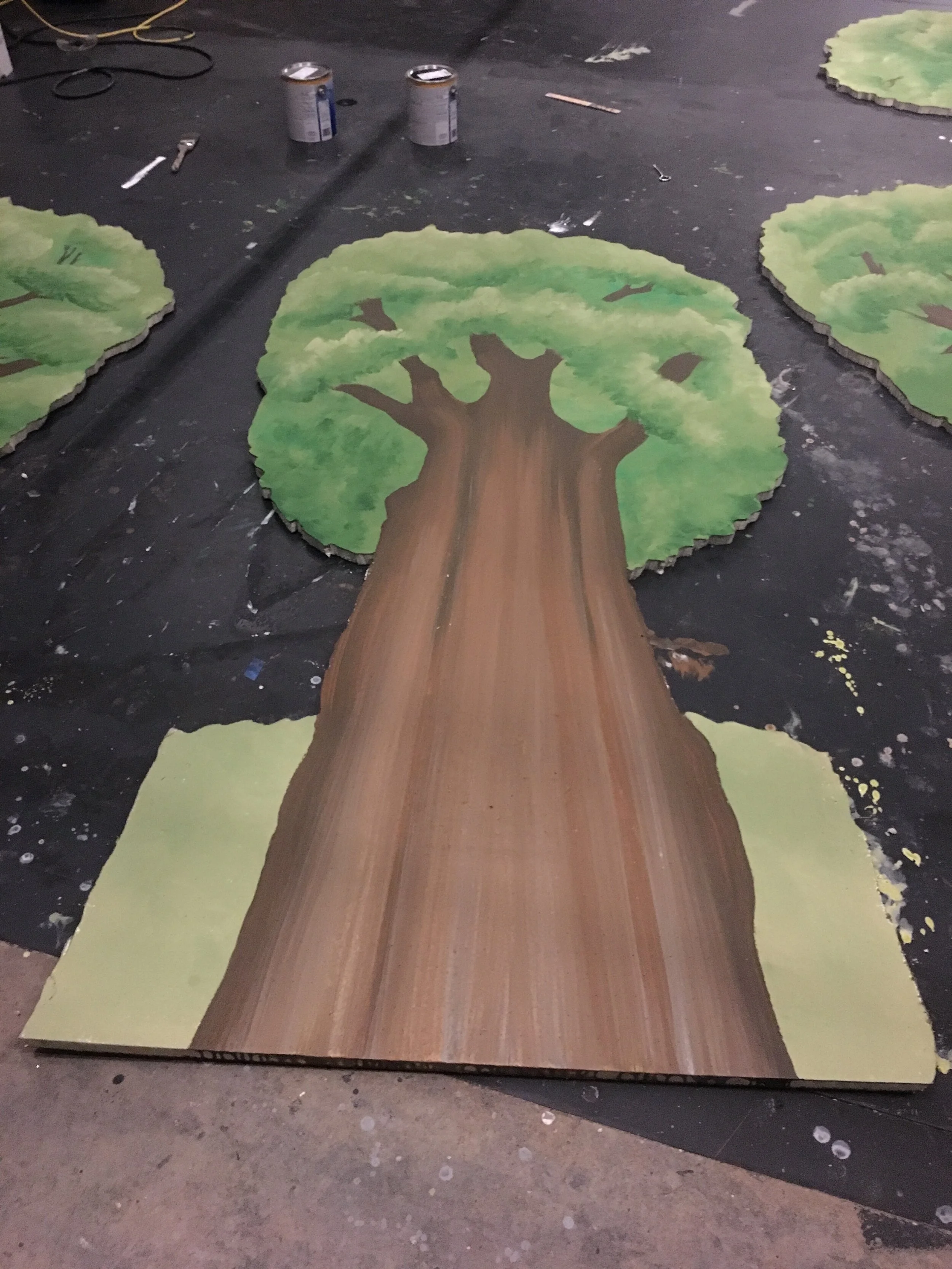 The Addams Family, Georgia Repertory Theatre 2019, Central Park Tree Props (process)