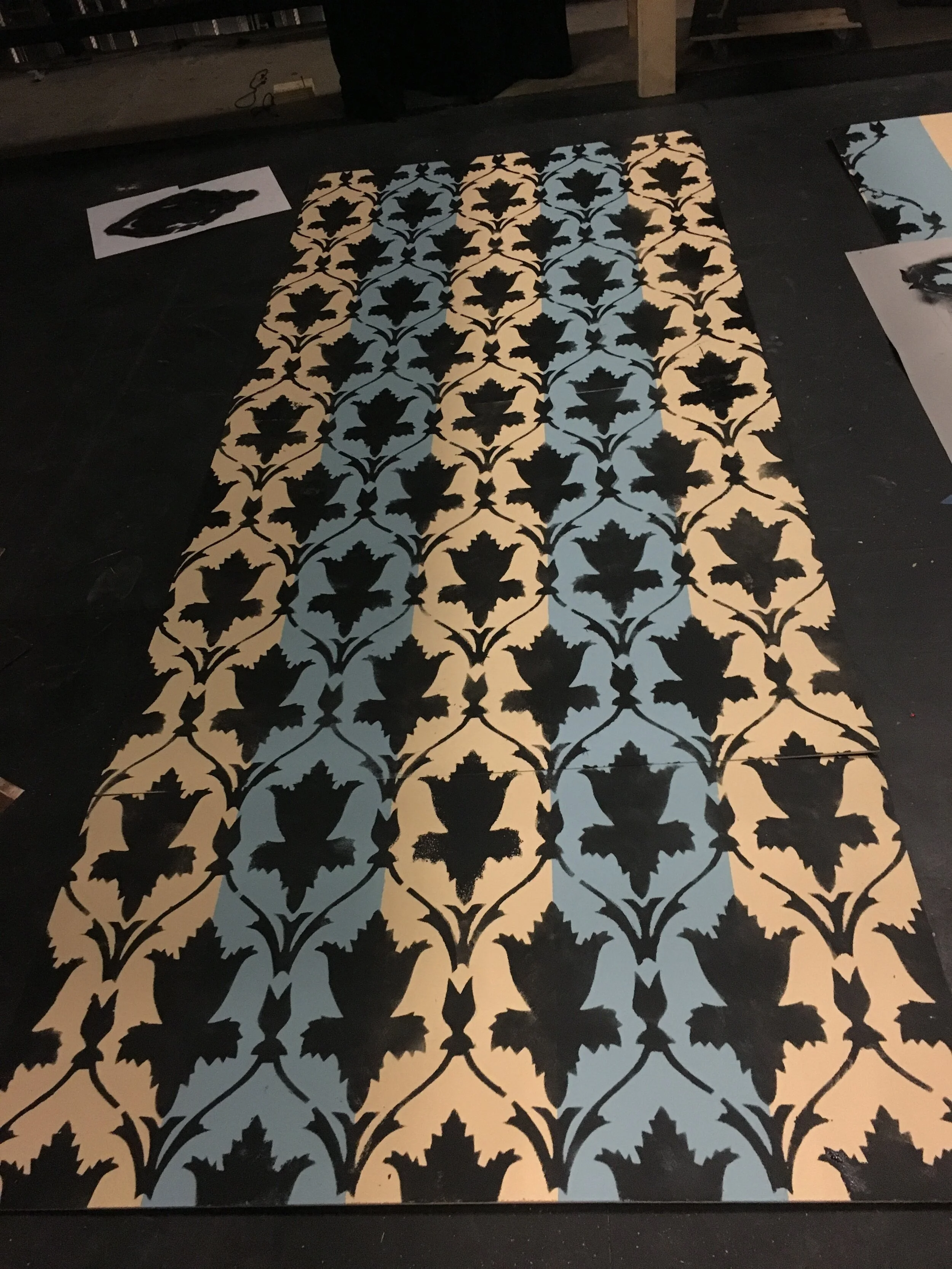 Clybourne Park, Columbus State University Riverside Theatre Complex 2017, staircase wallpaper 