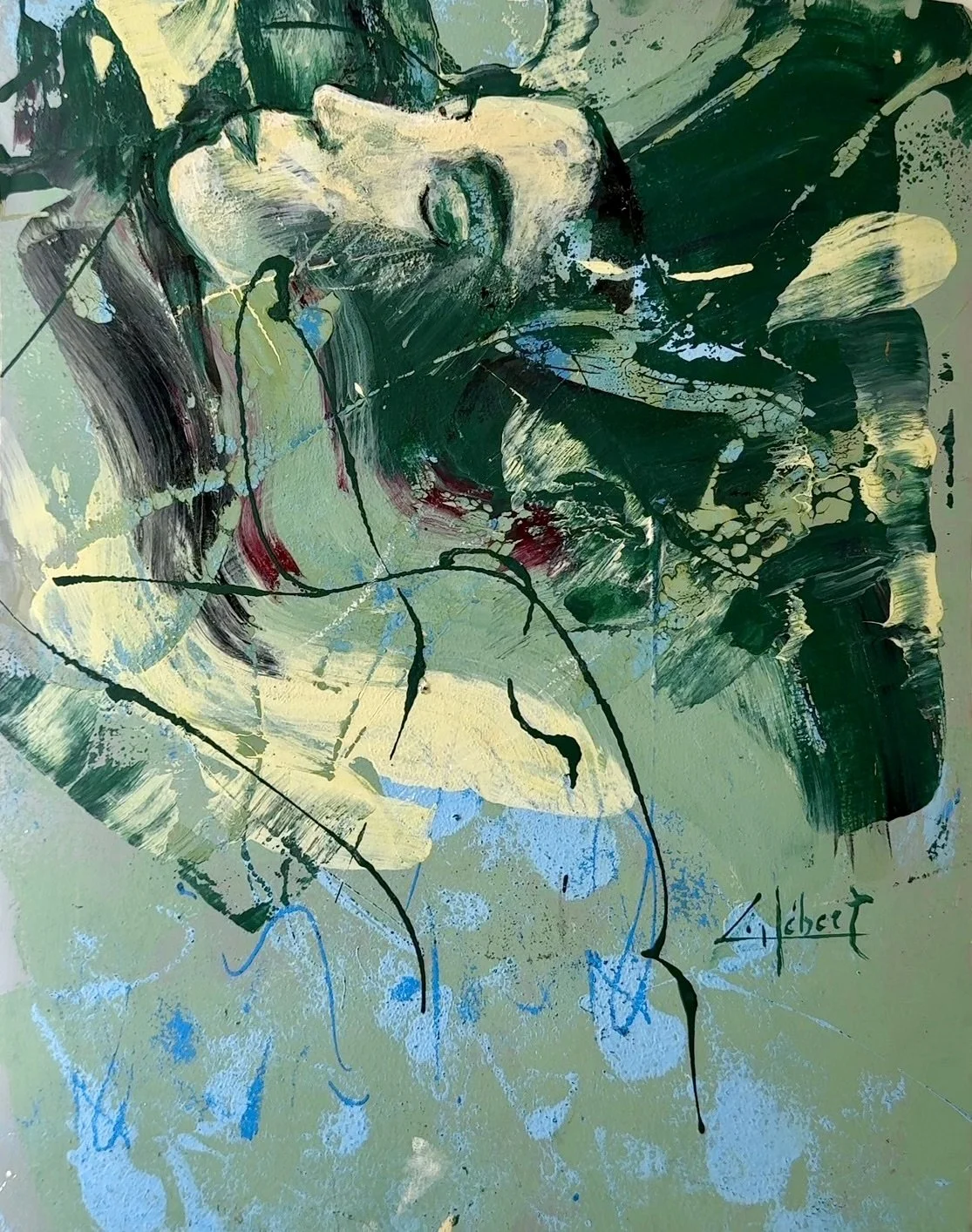 Reverie |  Mixed media on metal |  12 x 11 in
