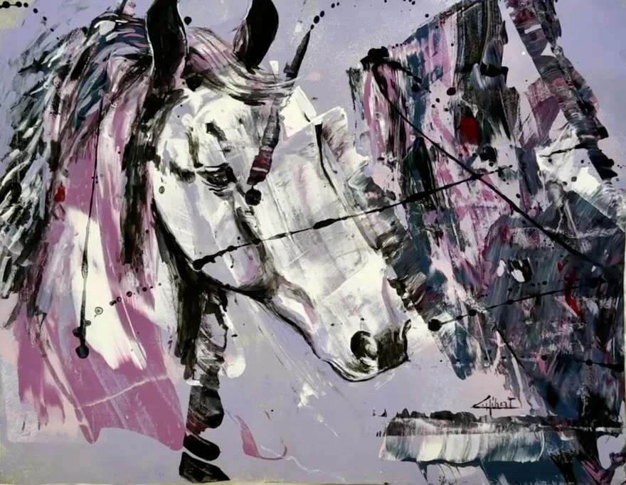 Horse | Mixed media on metal | 18 x 24 in