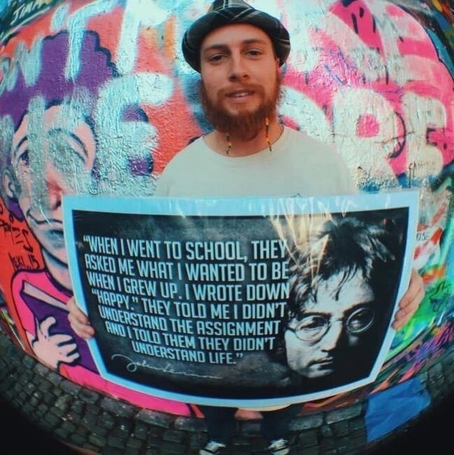 Matt endorses John Lennon’s philosophy about life.